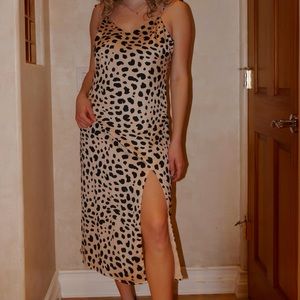 Cheetah print silk dress